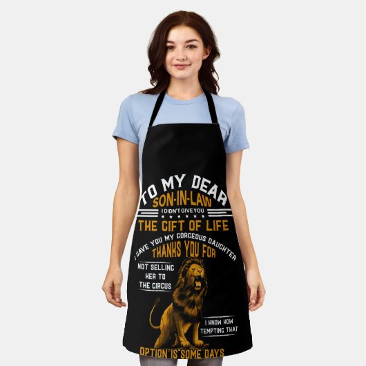 義理親愛の息子には、お前に贈り物をし与えなかった エプロン (着用した状態)