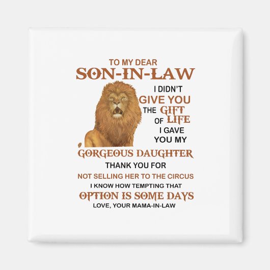 義理親愛息子よ与えり マグネット (正面)