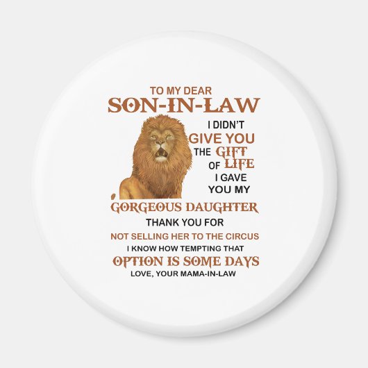 義理親愛息子よ君には命与えの賜物は無かった マグネット (正面)