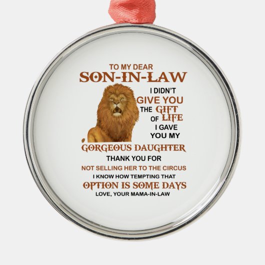 義理親愛息子よ君には命与えの賜物は無かった メタルオーナメント (正面)