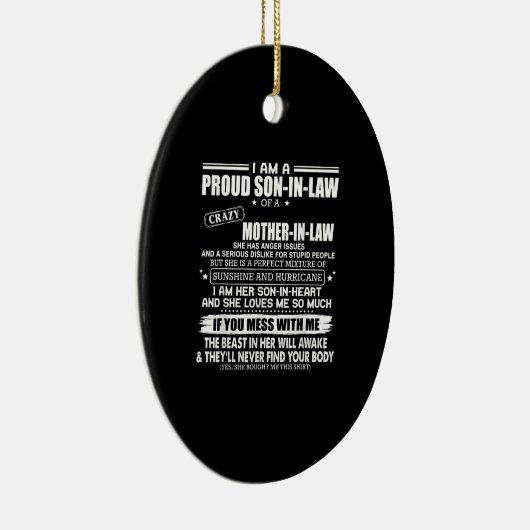 義理誇りを持ったの母の熱狂する息子ママ セラミックオーナメント (右)