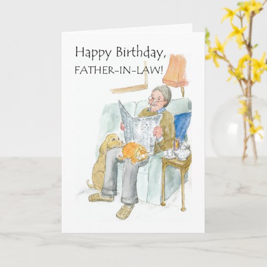 義理誕生日カード カード (黄色い花)