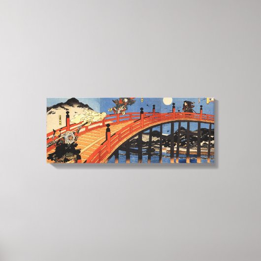 義経と弁慶,国芳，義経と弁慶，国芳，浮世絵 キャンバスプリント (正面)