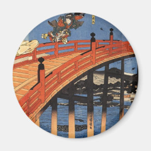 義経と弁慶,国芳，義経と弁慶，国芳，浮世絵 マグネット