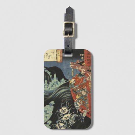 義経対平幽霊日本の浮世絵 ラゲッジタグ (正面縦)