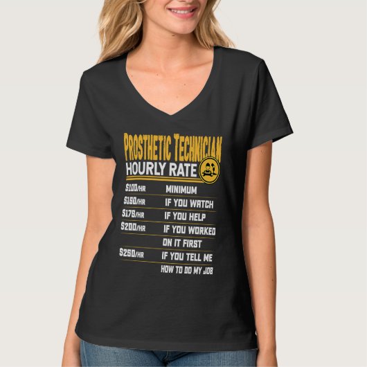 義肢装具士 時給 Tシャツ (正面)