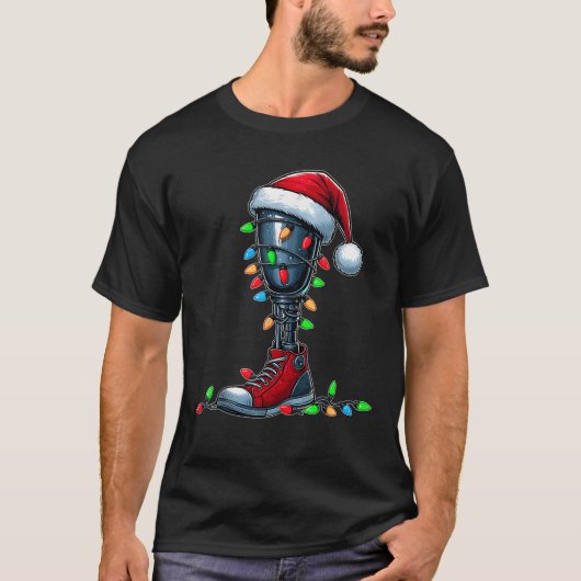 義肢 クリスマス ユニセックス Tシャツ (正面)