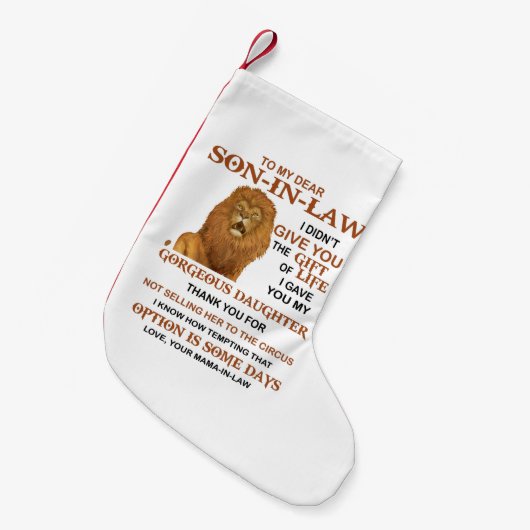 義親愛理の息子は命の贈り物与えではない スモールクリスマスストッキング (正面 (吊り時))