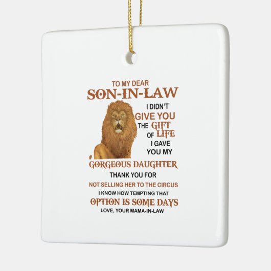 義親愛理の息子は命の贈り物与えではない セラミックオーナメント (左)