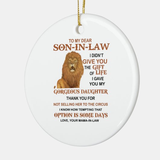 義親愛理の息子は命の贈り物与えではない セラミックオーナメント (左)