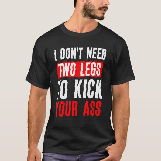 義足および脚の義足の切断デザイン Tシャツ (正面)