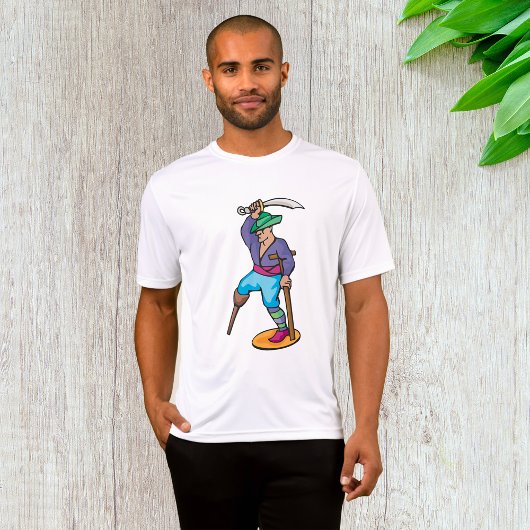 義足と剣を持つ海賊 Tシャツ