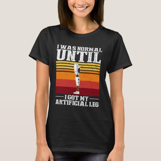 義足プロテーゼ用脚補綴具および義肢4 Tシャツ (正面)
