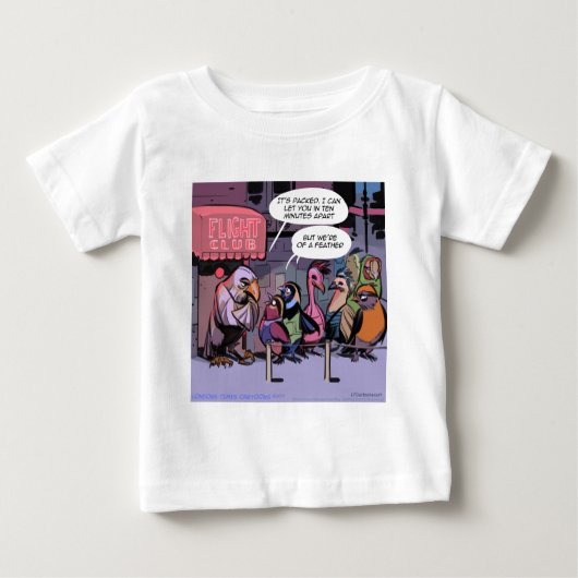 羽おもしろいの鳥 ベビーTシャツ (正面)