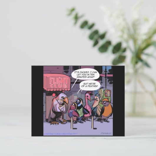 羽おもしろいの鳥 ポストカード (スタンド正面)