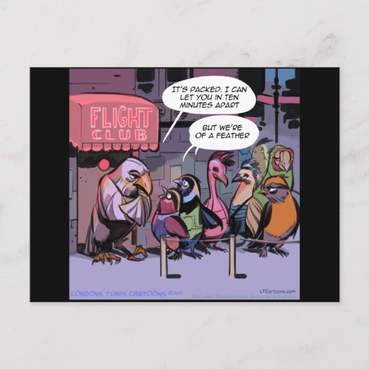 羽おもしろいの鳥 ポストカード (正面)