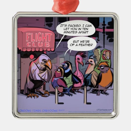 羽おもしろいの鳥 メタルオーナメント (正面)