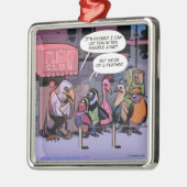 羽おもしろいの鳥 メタルオーナメント (左)