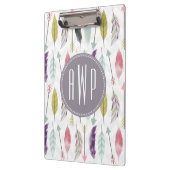 羽および矢のモノグラム クリップボード (左)