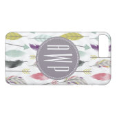 羽および矢のモノグラム Case-Mate iPhoneケース (裏面(横))