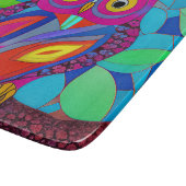 羽お洒落付きカラフルフクロウ カッティングボード (角)