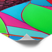 羽お洒落付きカラフルフクロウ ポスター (角)