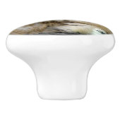 羽から雛が覗き出すシルキーヘン セラミックノブ (側面)