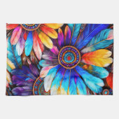 羽かわいらし根 キッチンタオル (横)