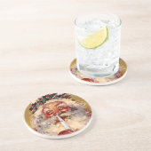 羽が付いているサンタ コースター (側面)