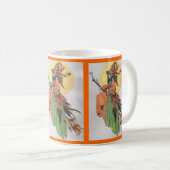 羽が付いている秋の魔法使いのコラージュ コーヒーマグカップ (正面右)