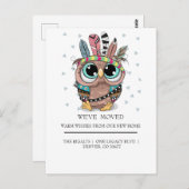 羽が家に戻って動く愛らしい甘いフクロウ ポストカード (正面/裏面)