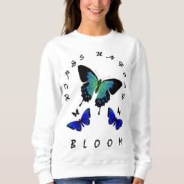 羽が広がる：蝶インスパイア女のデザイン スウェットシャツ