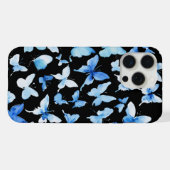 羽が青く優雅な蝶デザイン» iPhoneケース (裏面横)