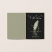 羽としてムーディライト、結婚式招待状金ゴールド 箔カード (内部)