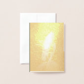 羽としてムーディライト、結婚式招待状金ゴールド 箔カード (裏面封筒付き)