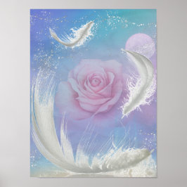 羽とバラポスター ポスター