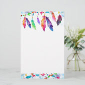 羽とビーズ 便箋 (スタンド正面)