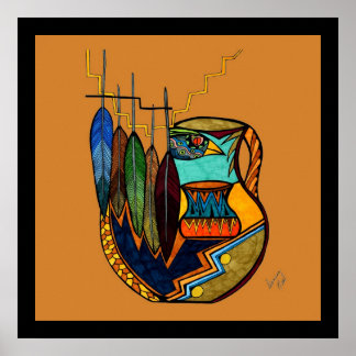 羽とポット ポスター