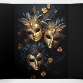 羽と仮装スウィート16パーティの招待状 三つ折り招待状 (内部中)