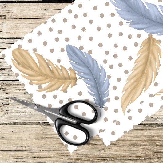 羽と水玉模様 薄葉紙