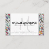 羽と渦巻き模様 名刺 (正面)