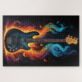 羽と炎エレクトリックバスギター ジグソーパズル (横)