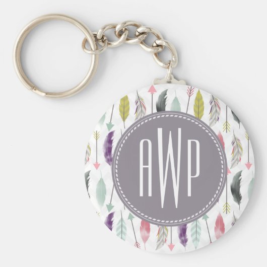 羽と矢モノグラム キーホルダー (正面)