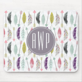 羽と矢モノグラム マウスパッド