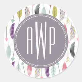 羽と矢モノグラム ラウンドシール