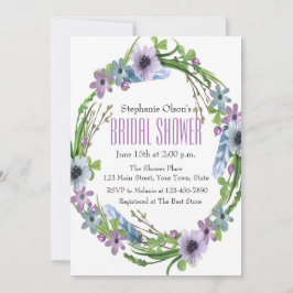 羽と花ブライダルシャワー 招待状