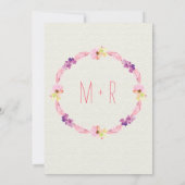 羽と花，結婚式招待状 招待状 (裏面)