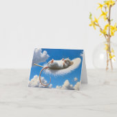 羽に浮いているネズミ カード (黄色い花)