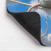 羽に浮いているネズミ マウスパッド (コーナー)