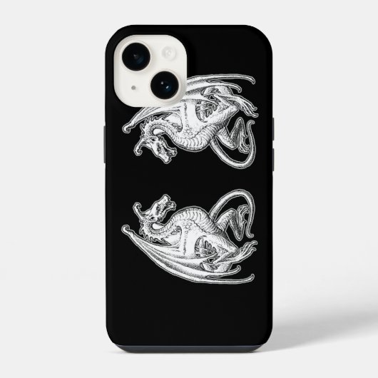 羽のあるドラゴン iPhoneケース (裏面)